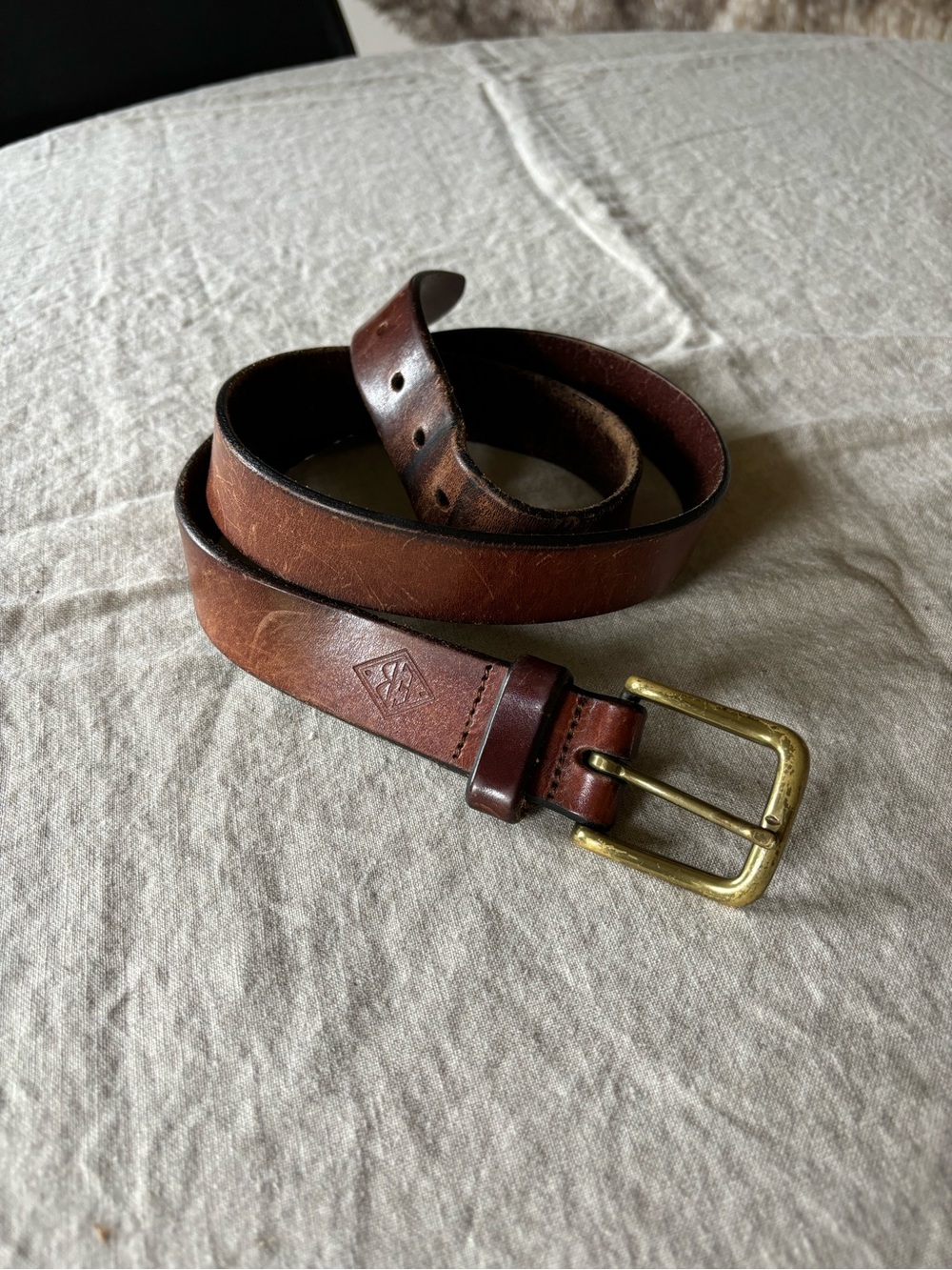 Vintage Eddie Bauer Leather and Brass Belt